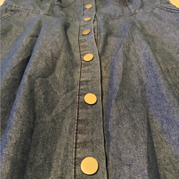 Denim Blue Button-Down Dress - Picture 6 of 14